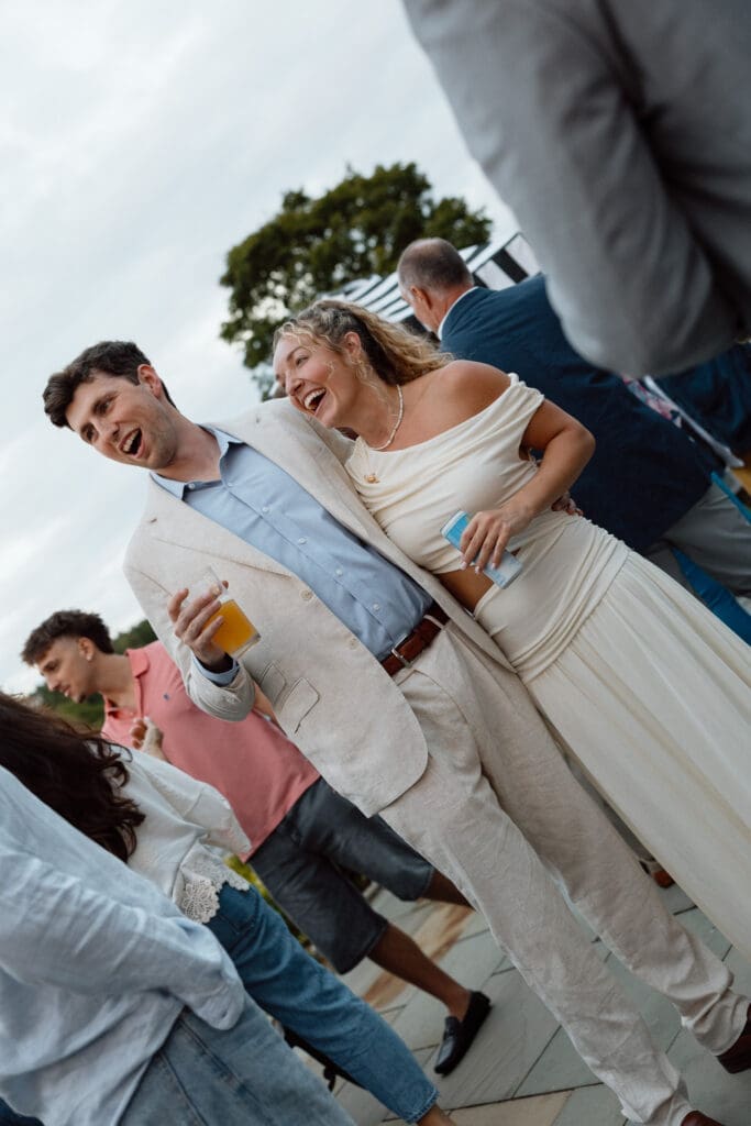 Bride & Groom at Farm Road Estate welcome dinner