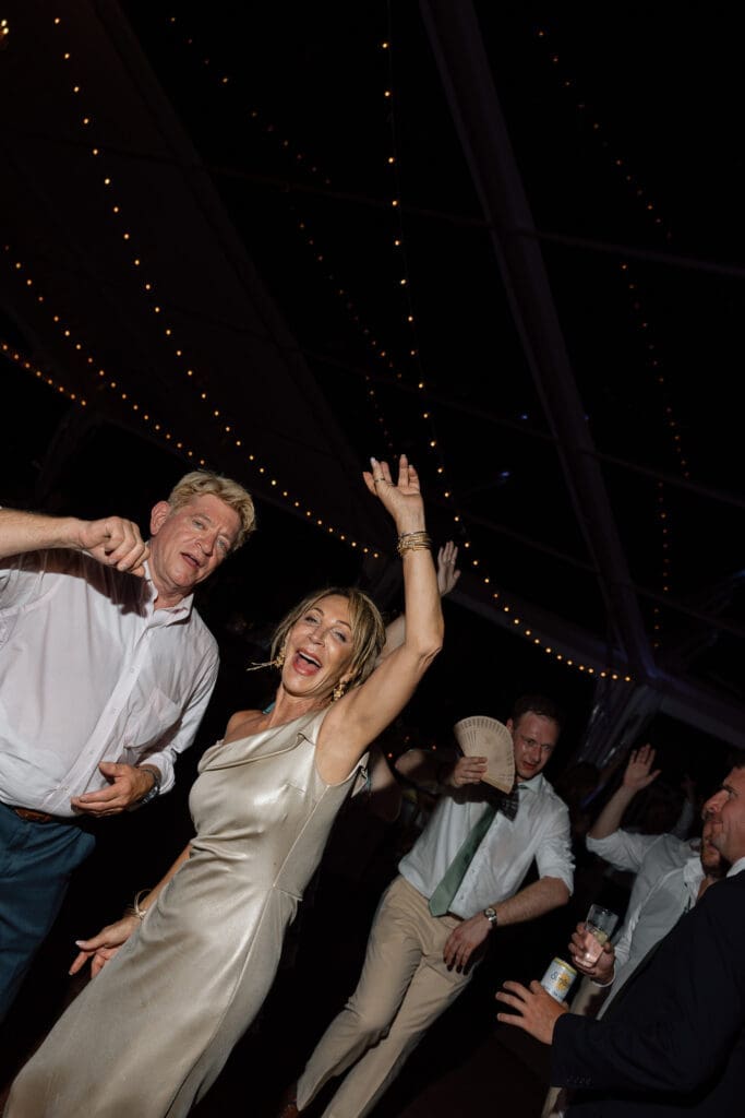 Guests dancing during the wedding reception
