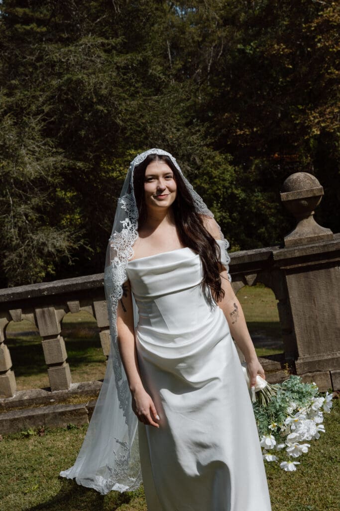 Bridal portrait outside Parque at Ridley Creek
