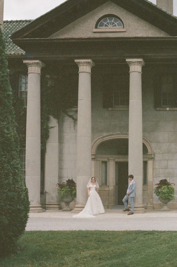 35mm film photograph of the historic architecture and columns 
